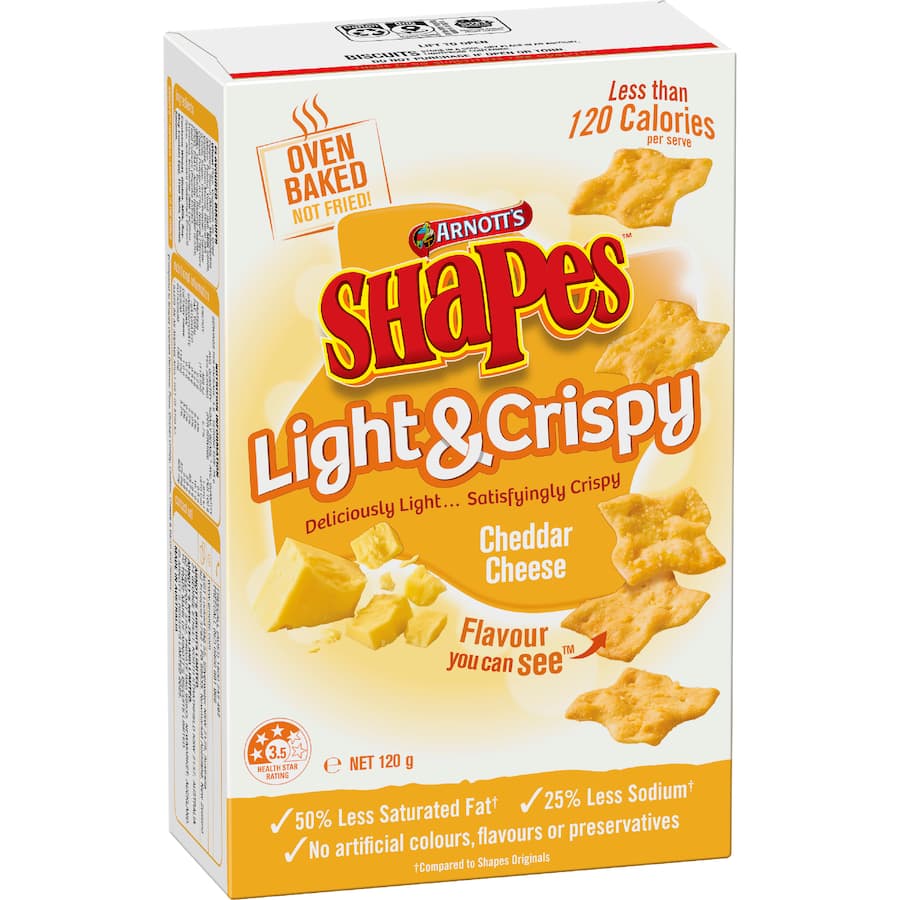 Shapes Light & Crispy Crackers Cheddar Cheese 120g