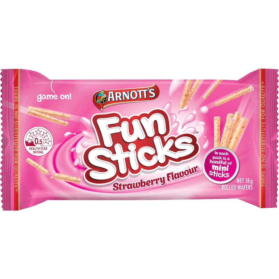 Arnotts Fun Sticks Wafers Strawberry Multi pack 180g