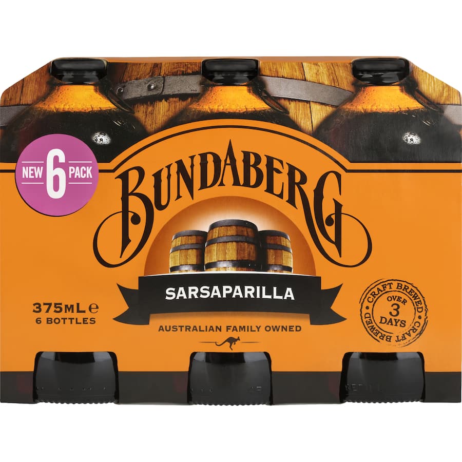 Bundaberg Sarsparilla Bottles 6 x 375mL