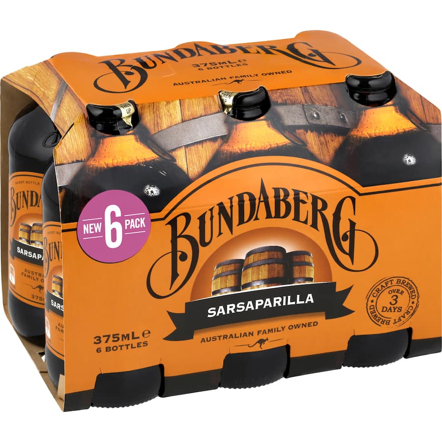 Bundaberg Sarsparilla Bottles 6 x 375mL