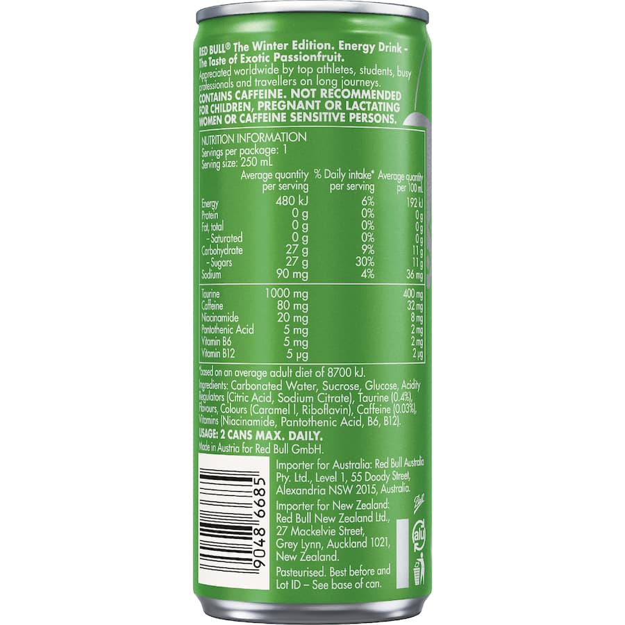 Red Bull The Winter Edition Energy Drink Exotic Passionfruit 250mL