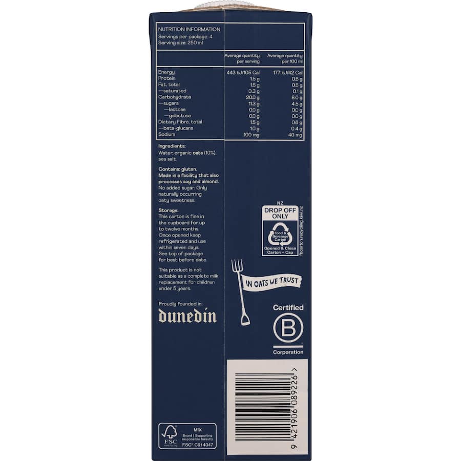 Otis Oat Milk The Organic One 1L
