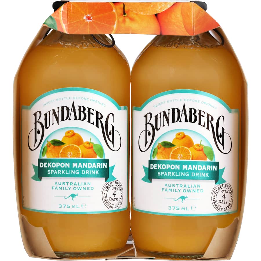 Bundaberg Sparkling Drink Dekopon Mandarin 4 x 375mL