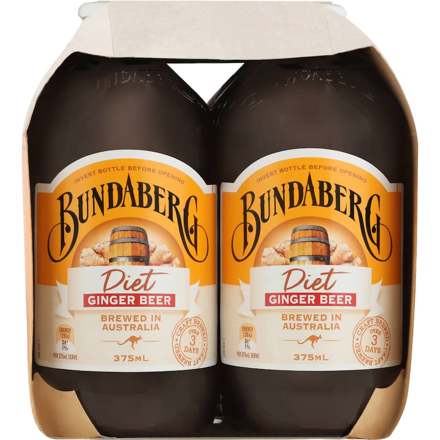 Bundaberg Diet Ginger Beer Bottles 6 x 375mL