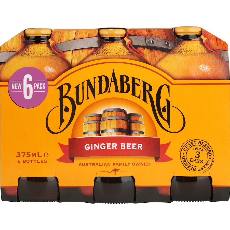 Bundaberg Ginger Beer Bottles 6 x 375mL