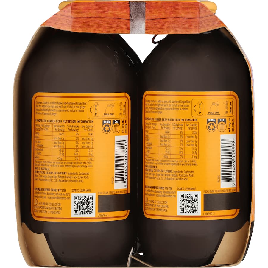 Bundaberg Ginger Beer Bottles 6 x 375mL