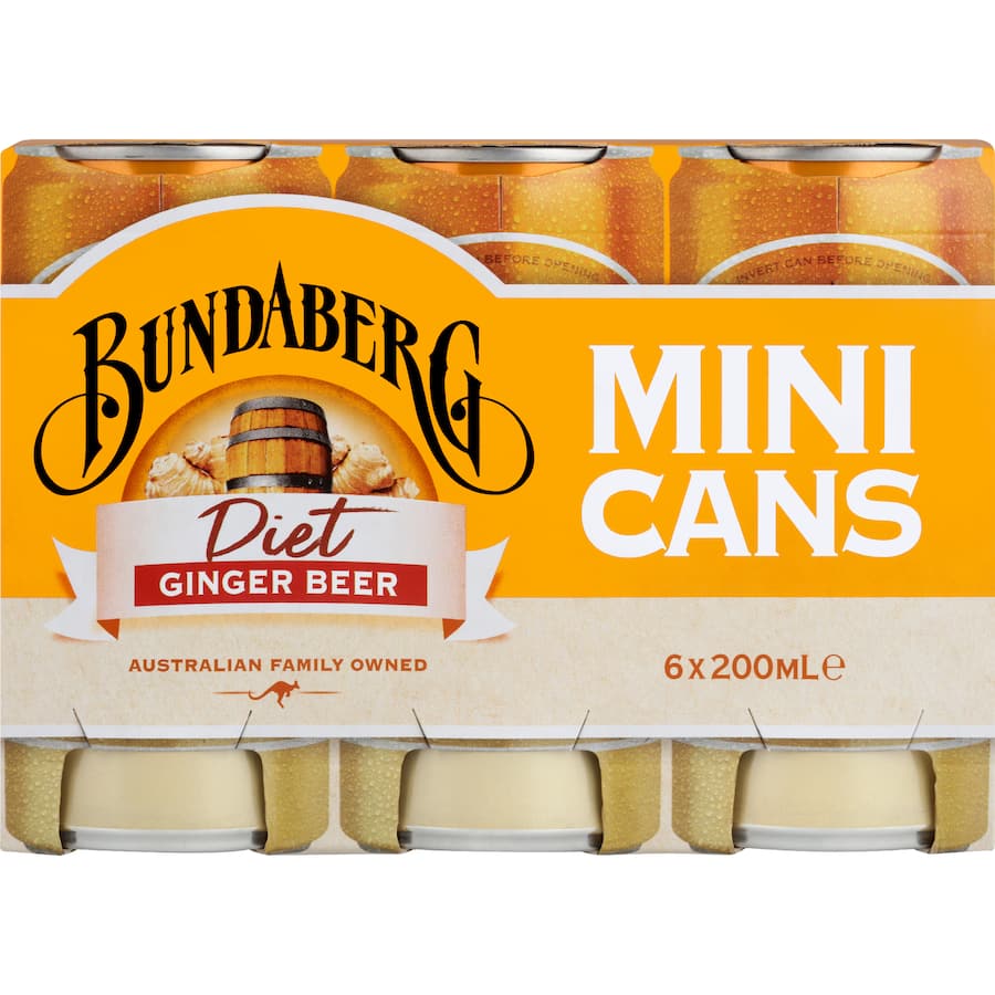 Bundaberg Diet Ginger Beer Cans 6 x 200mL