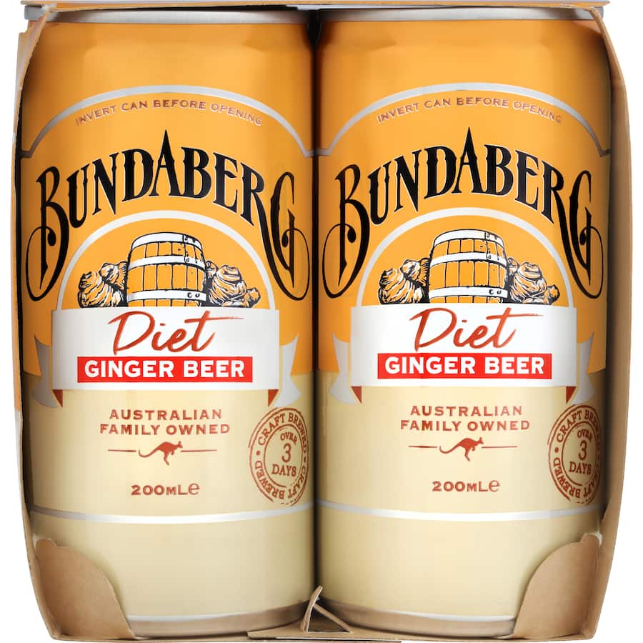 Bundaberg Diet Ginger Beer Cans 6 x 200mL