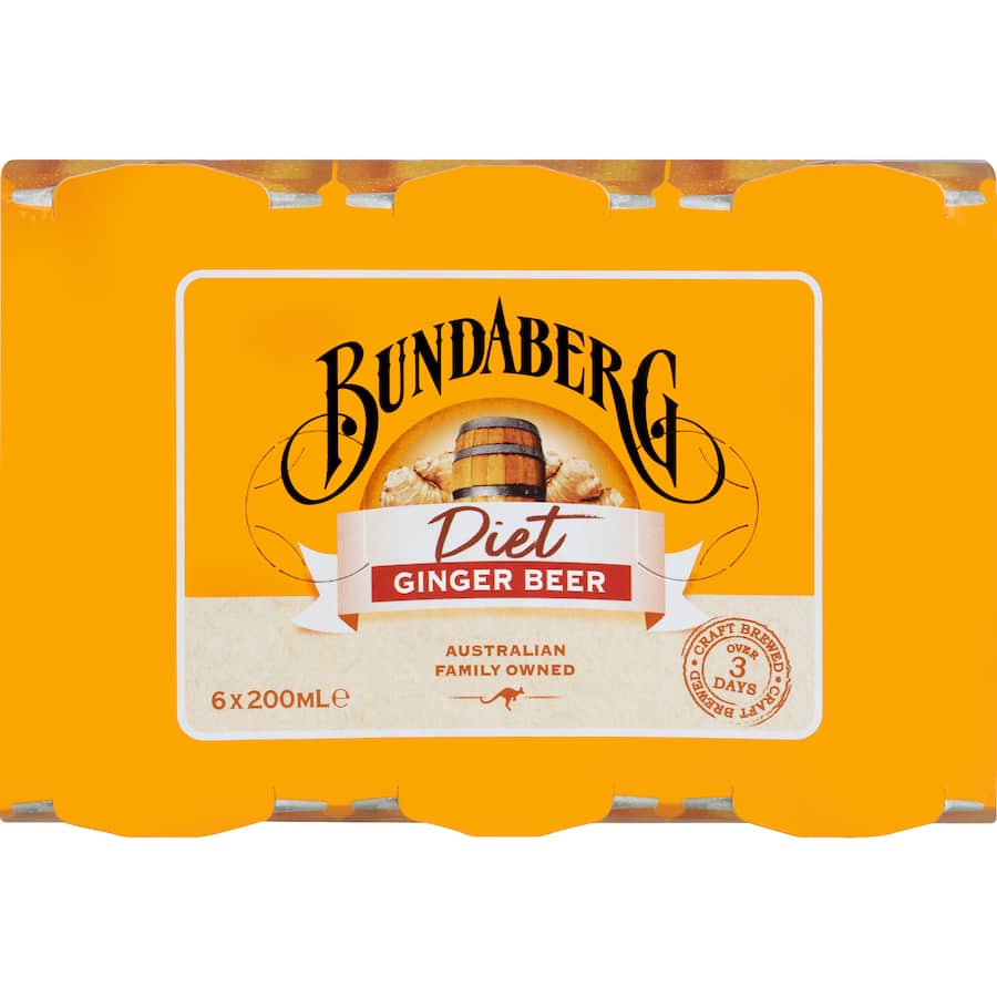 Bundaberg Diet Ginger Beer Cans 6 x 200mL