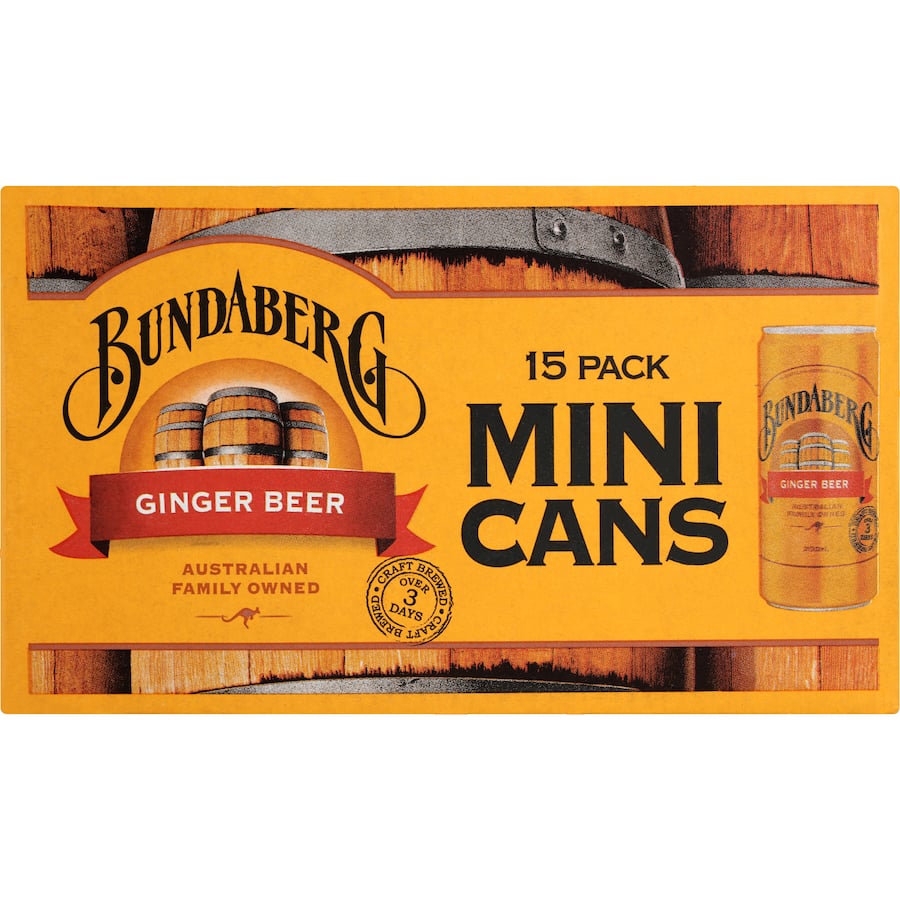 Bundaberg Ginger Beer Mini Cans 15 x 200mL