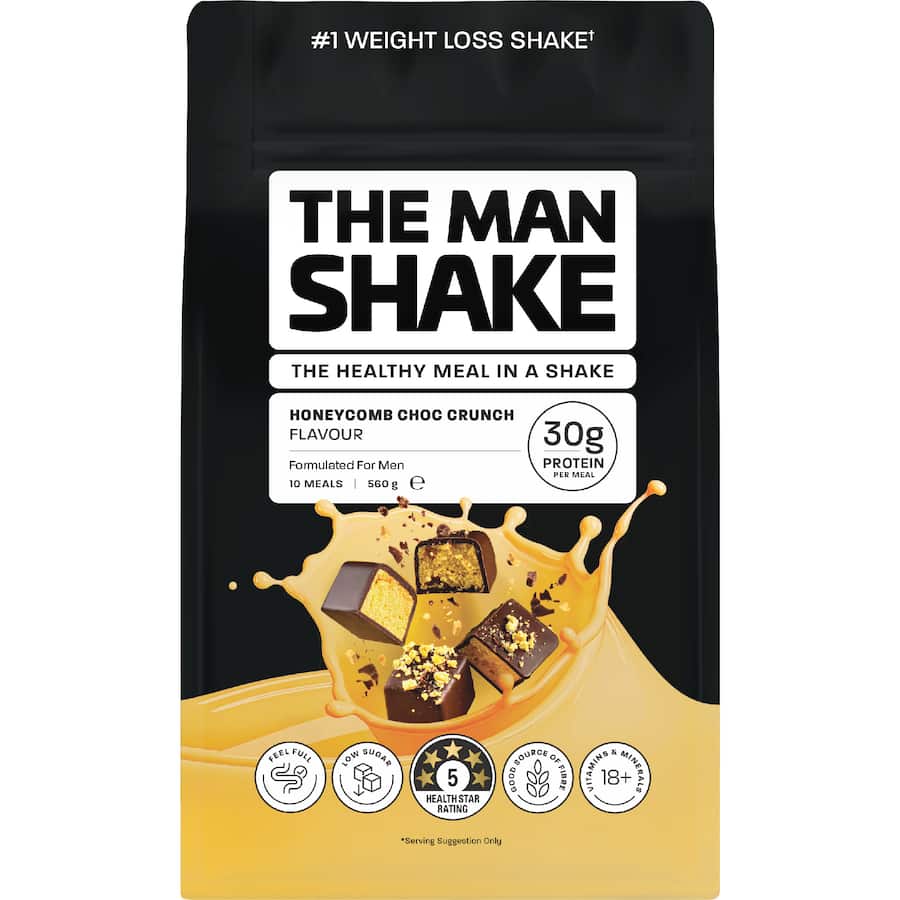 The Man Shake Meal In A Shake Honeycomb Choc Crunch 560g