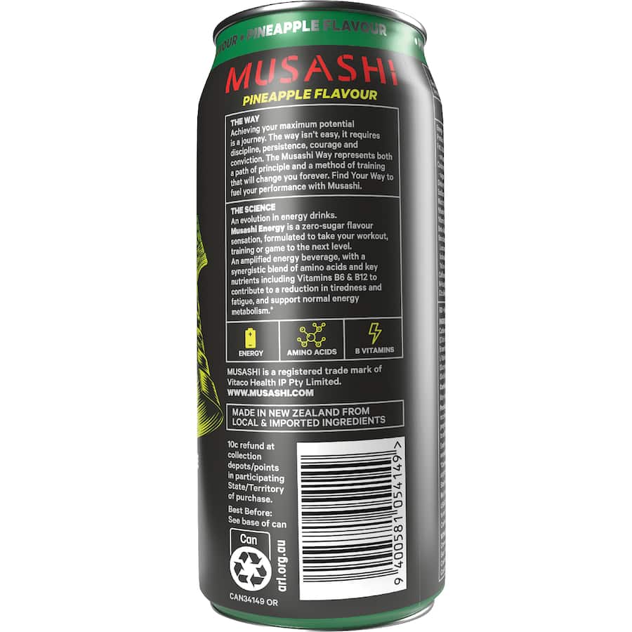 Musashi Energy Drink Pineapple 500mL