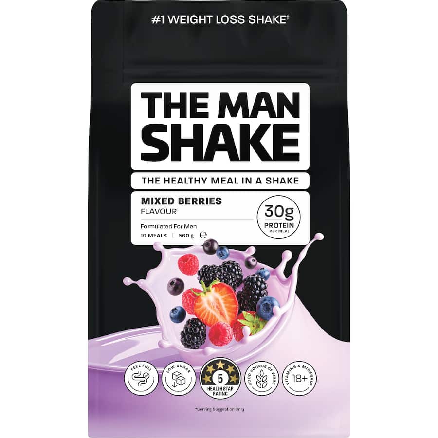 The Man Shake Meal In A Shake Mixed Berry 560g