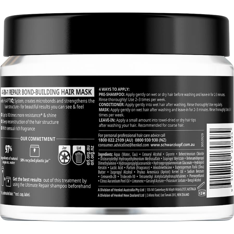 Schwarzkopf Bond-building Hair Mask 4-in-1 Repair 400mL