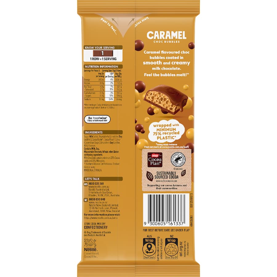 Nestlé Aero Chocolate Block Caramel 118g