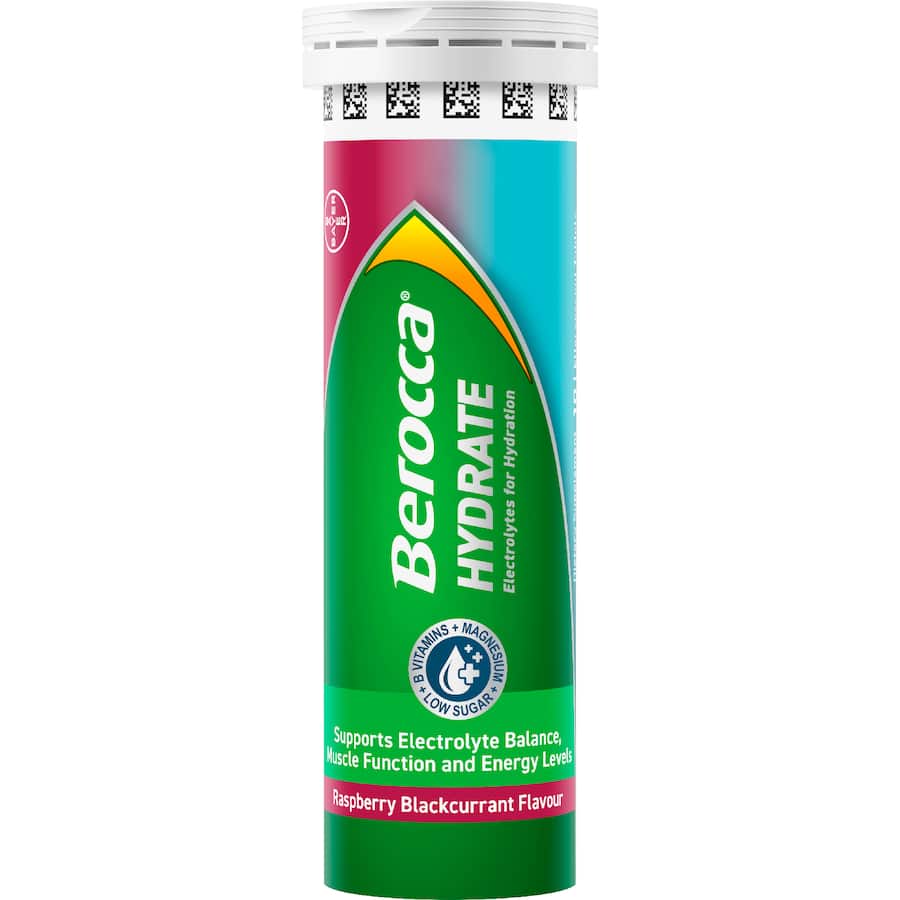 Berocca Hydrate Electrolytes Raspberry Blackcurrant 20 tabLets