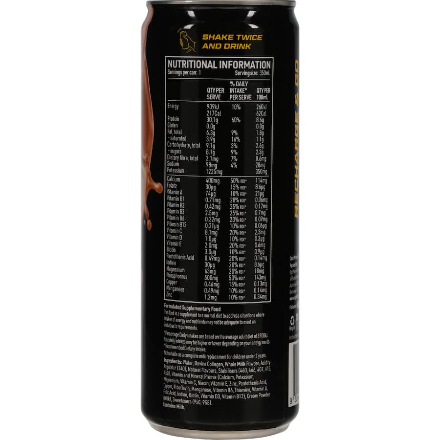 Shake2go Iced Coffee Optislim Nutrition 350mL