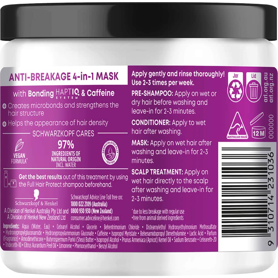 Schwarzkopf Anti-breakage 4-in-1 Mask Full Hair Protect 240mL