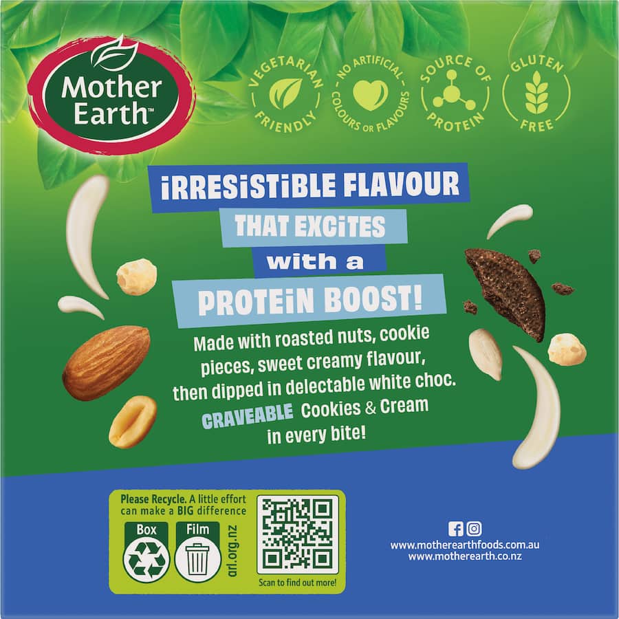 Mother Earth Protein Bars Cookies & Cream 190g