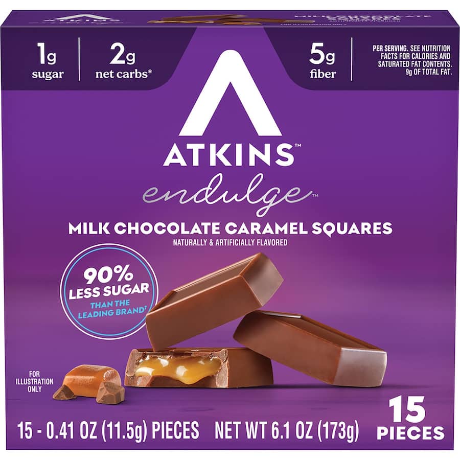 Atkins Endulge Squares Milk Chocolate Caramel 15pack