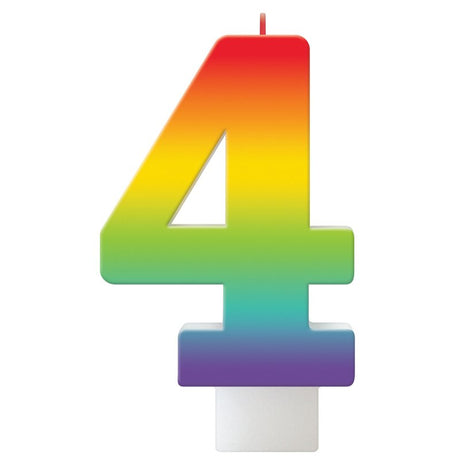 Colorful 11cm rainbow birthday candle, perfect for adding joy and charm to any cake celebration.