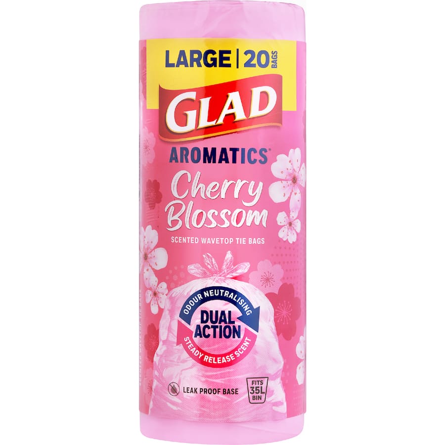 Glad Aromatics Kitchen Tidy Bags Large Cherry Blossom 20pack