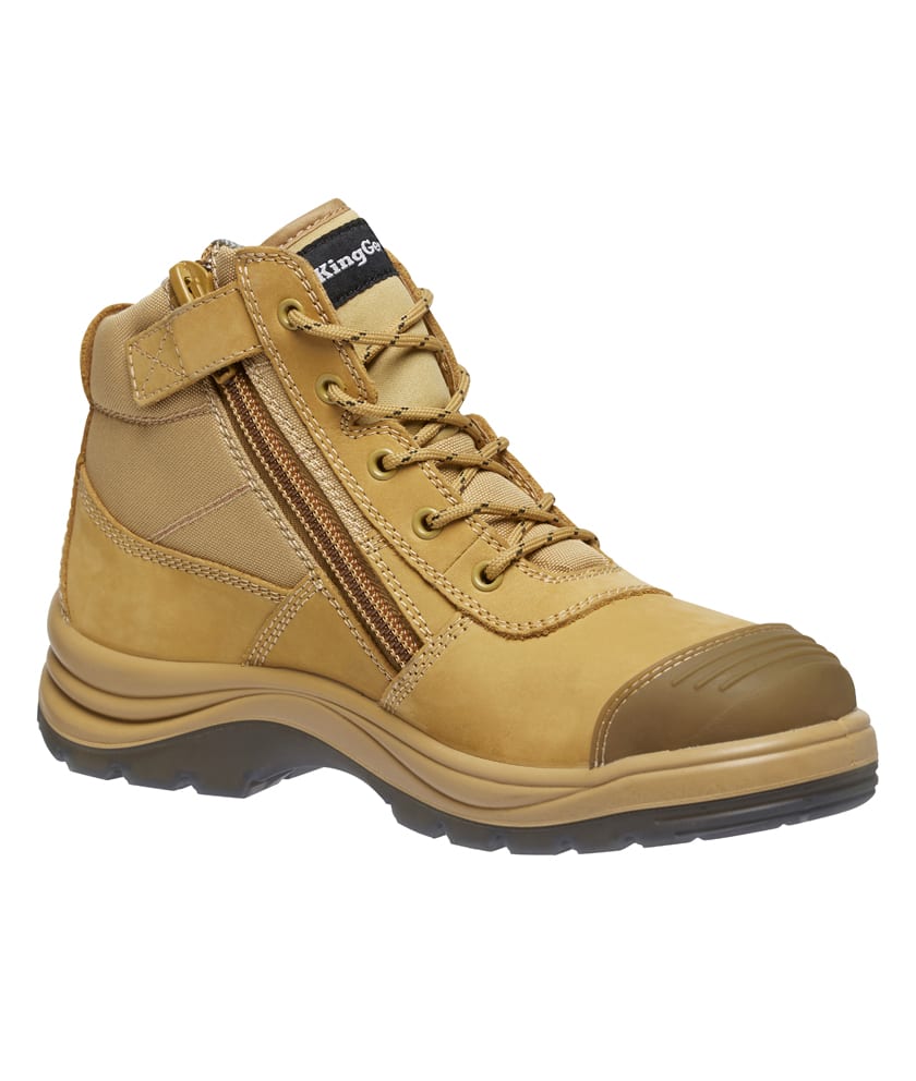 KingGee, Tradie Puncture Resistant Zip Sided Boot - Wheat (Size: 13)