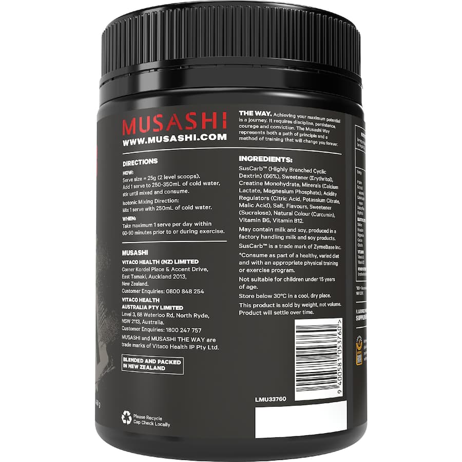 Musashi Energy + Hydration Drink Lemon Lime Flavour 450g