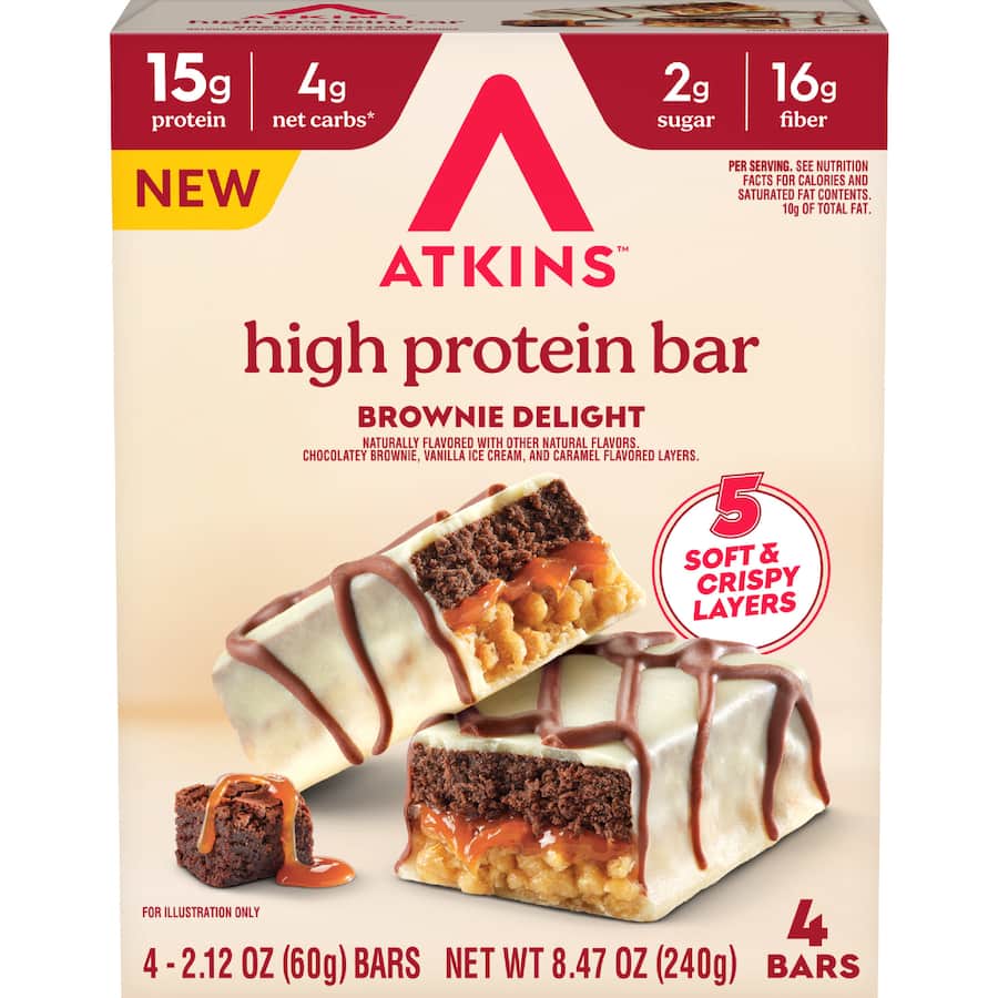 Atkins High Protein Bars Brownie Delight 4 x 60g
