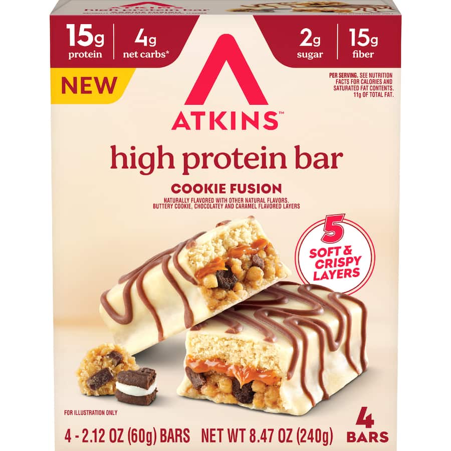 Atkins High Protein Bars Cookie Fusion 4 x 60g