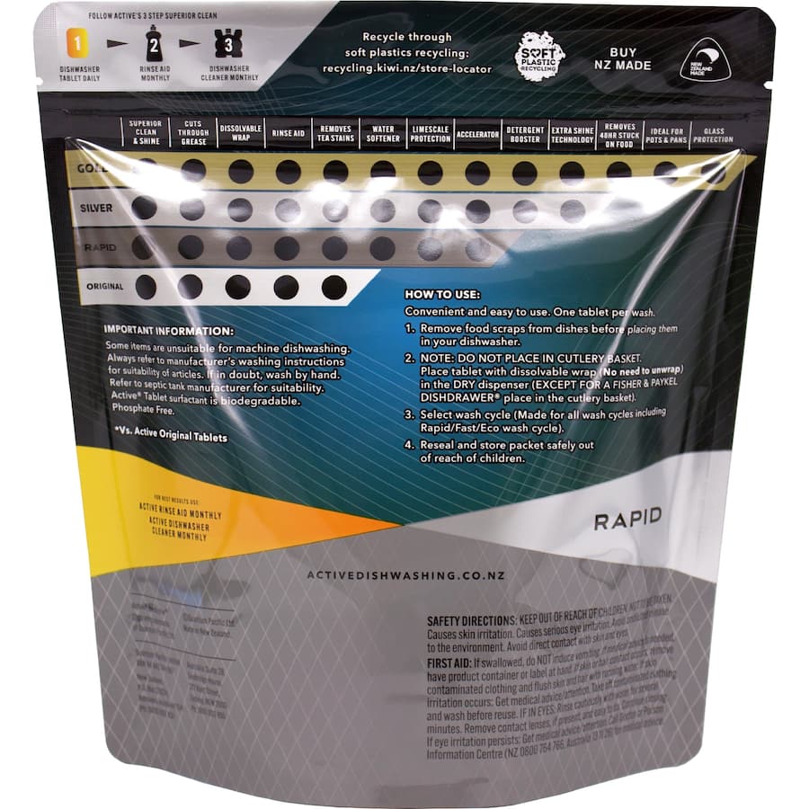 Active Rapid Dishwasher Tablets Lemon 90pack