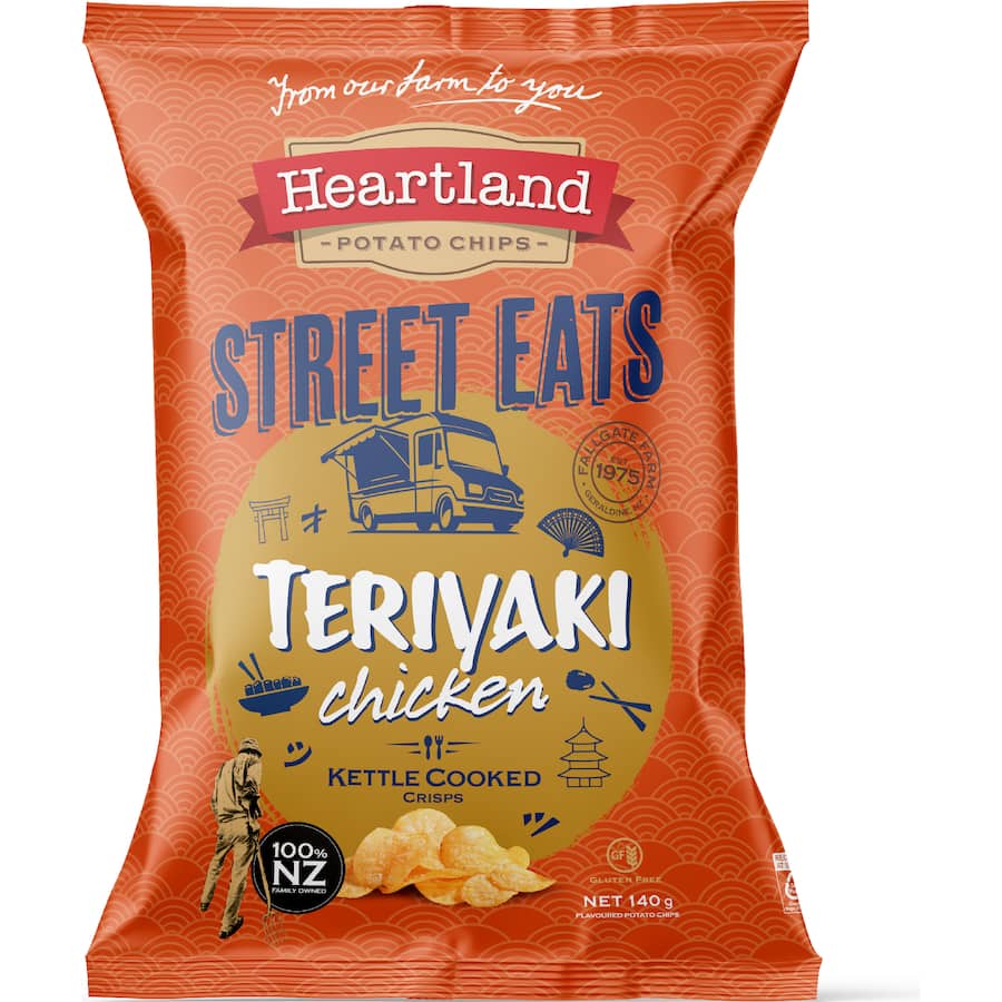 Heartland Street Eats Potato Chips Teriyaki Chicken 140g