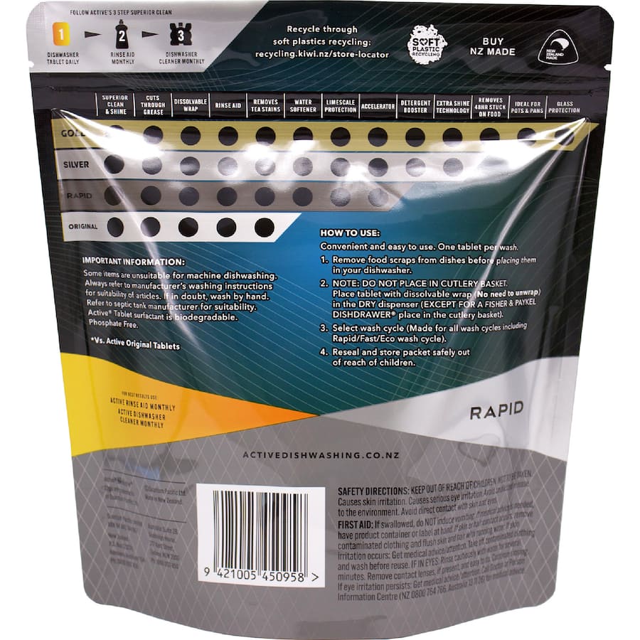 Active Rapid Dishwasher Tablets Lemon 54pack