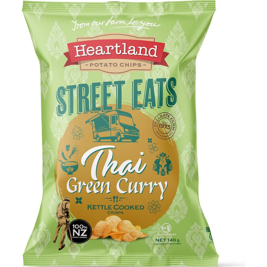 Heartland Street Eats Potato Chips Thai Green Curry 140g