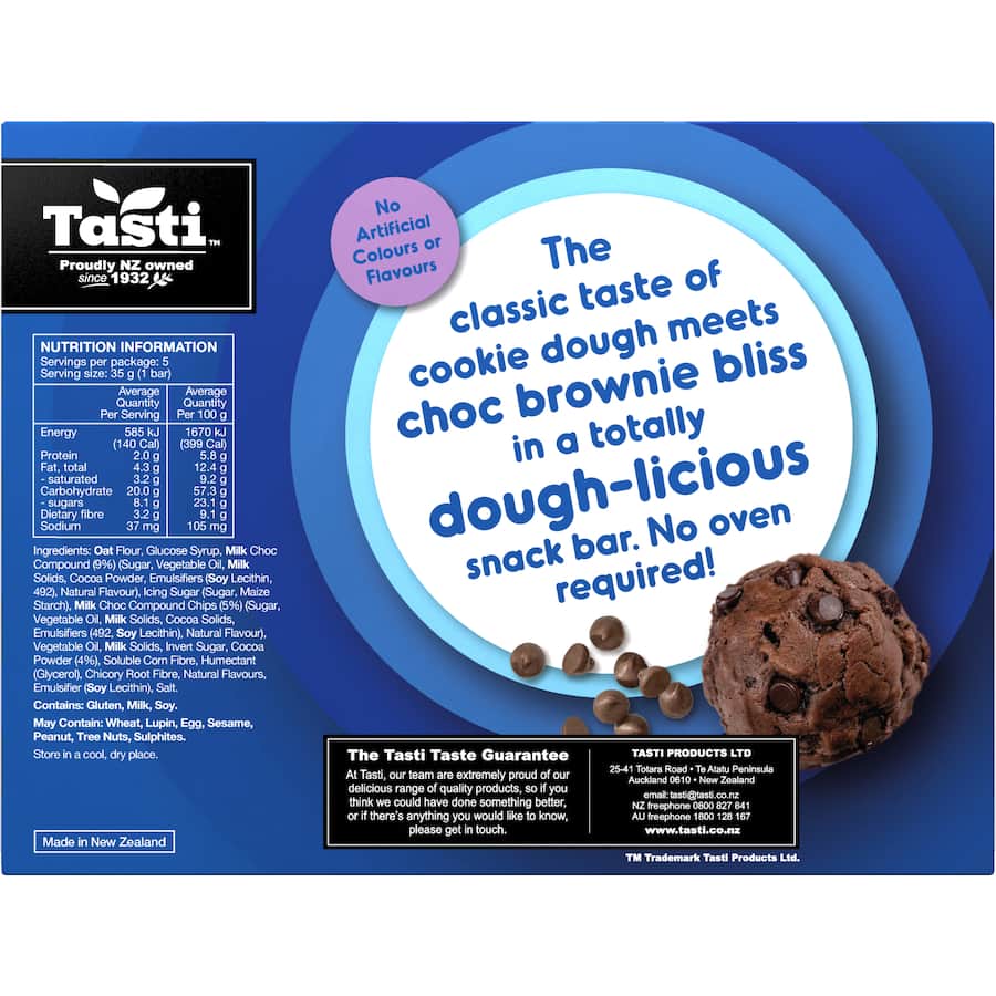 Tasti Cookie Dough Bar Choc Brownie 175g