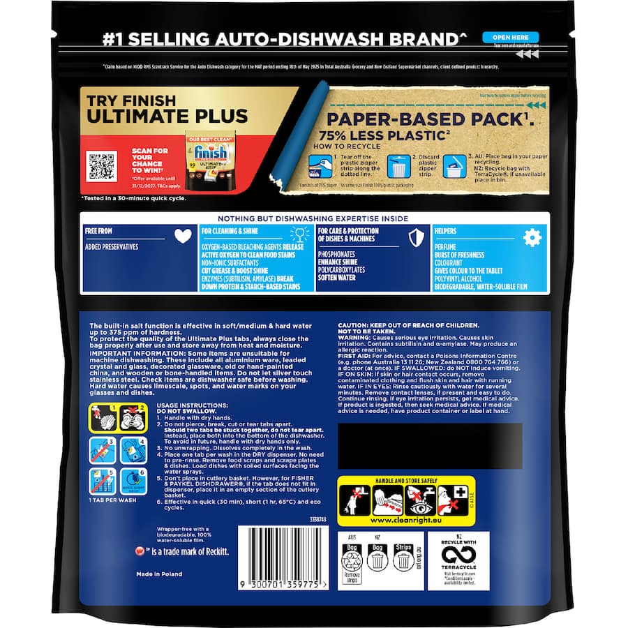 Finish Ultimate Plus Dishwasher Tablets 51pack