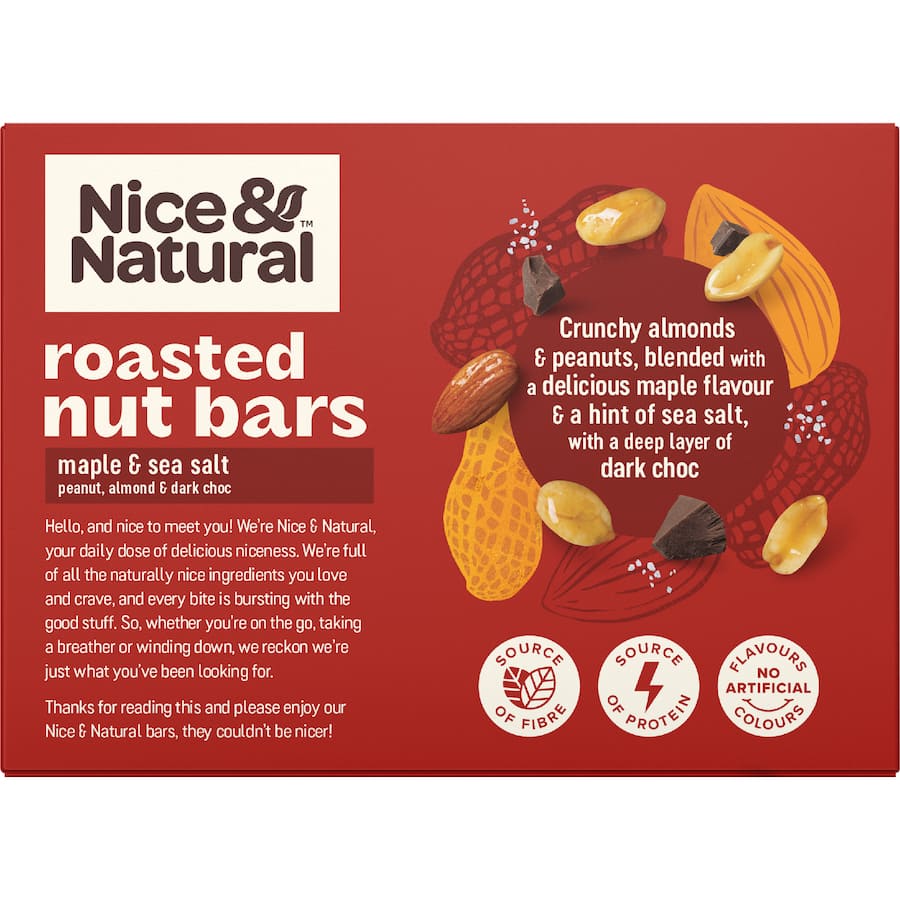 Nice & Natural Roasted Nut Bar Maple & Sea Salt 6 pack 192g