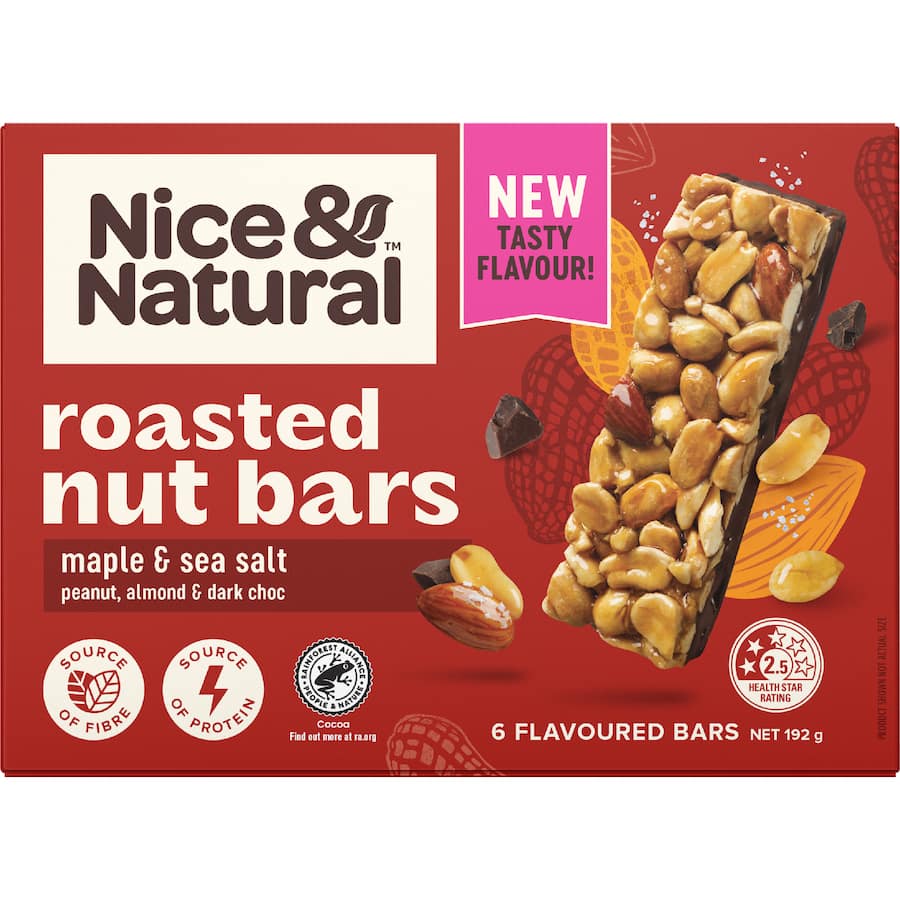 Nice & Natural Roasted Nut Bar Maple & Sea Salt 6 pack 192g