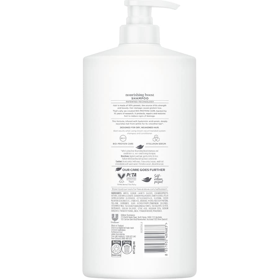 Dove Shampoo Nourishing Boost + Hyaluron 850mL