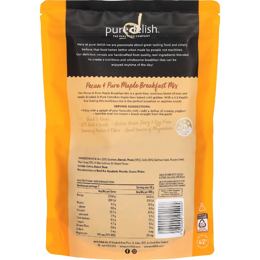 Pure Delish Breakfast Mix Pecan & Pure Maple 350g