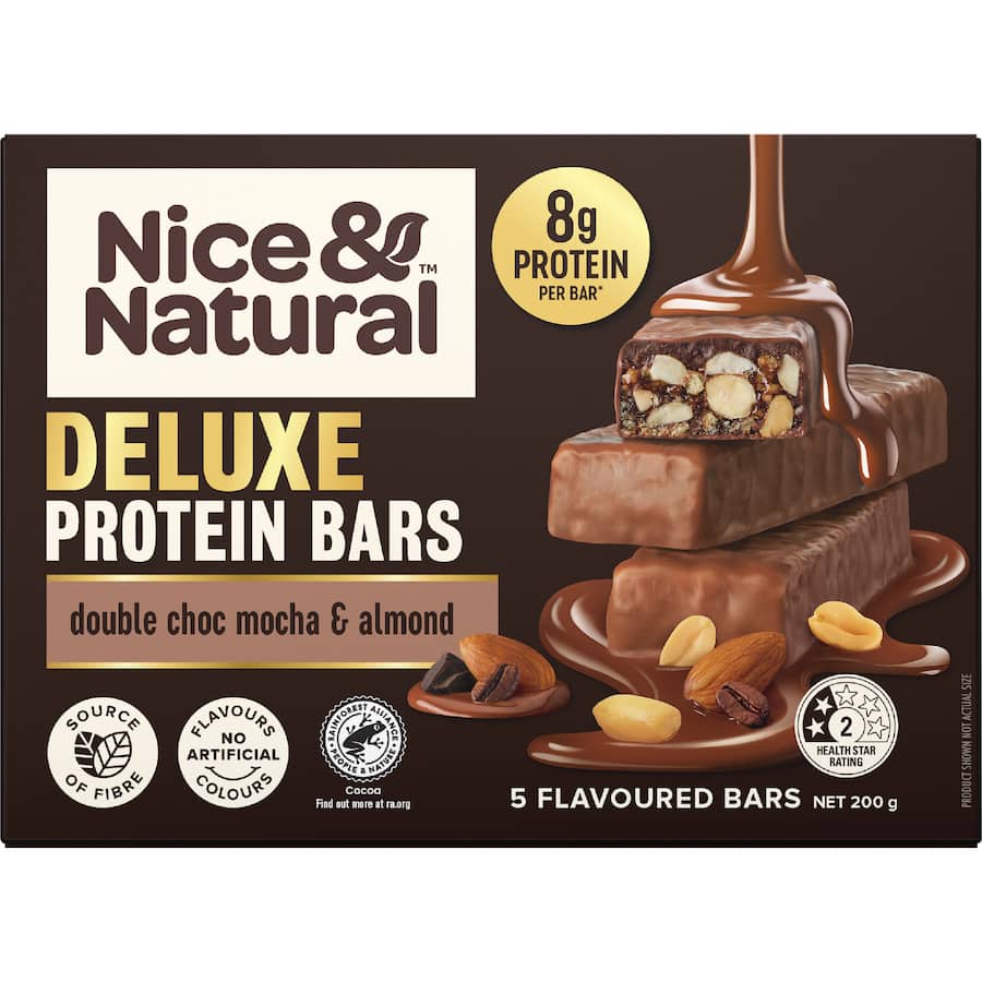 Nice & Natural Deluxe Protein Bar Double Choc Mocha & Almond 5 pack 200g