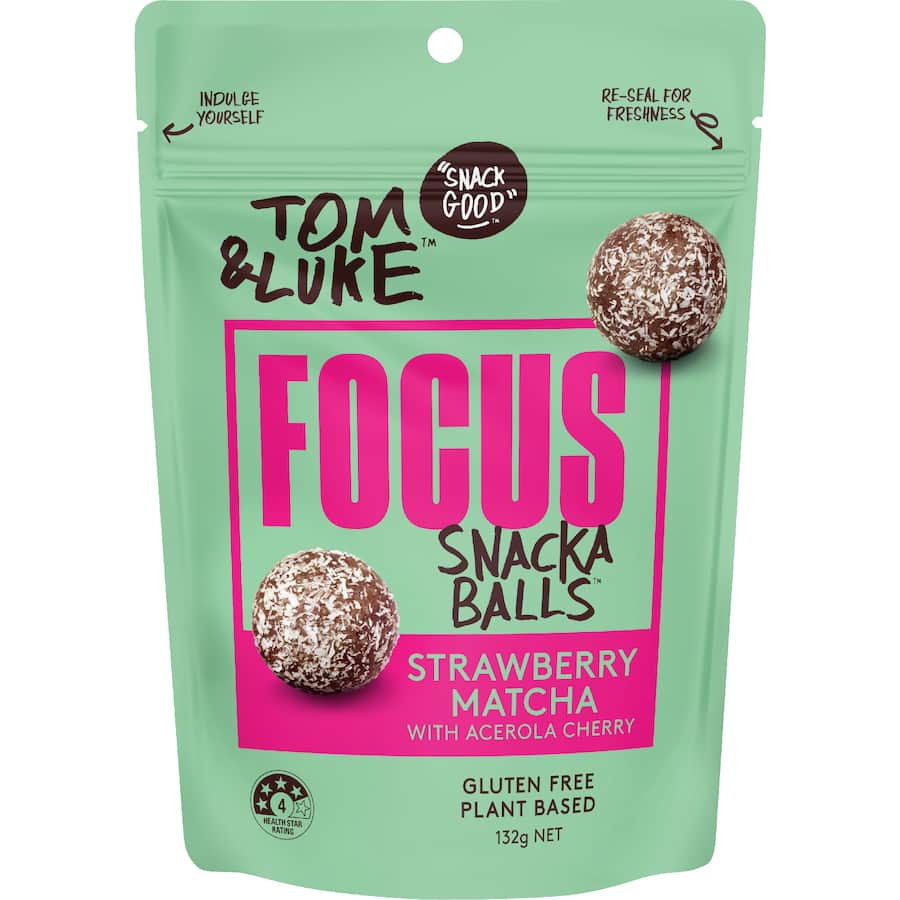 Tom & Luke Snack Balls Focus Strawberry Matcha 132g