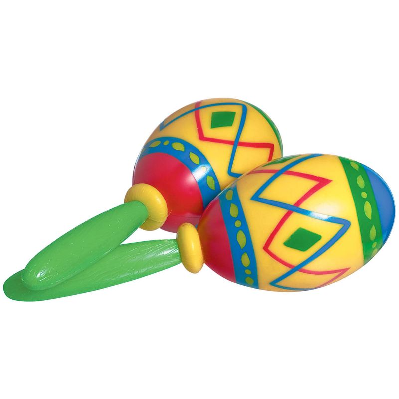 Colorful plastic maracas, 17cm, pack of 2, perfect for fiestas and party decor, lightweight and durable.