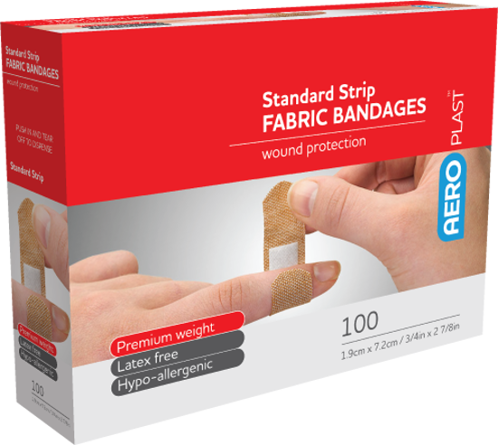 Aero Fabric Plasters - 1.9cm x 7.2cm - Pack of 100 (Packet)