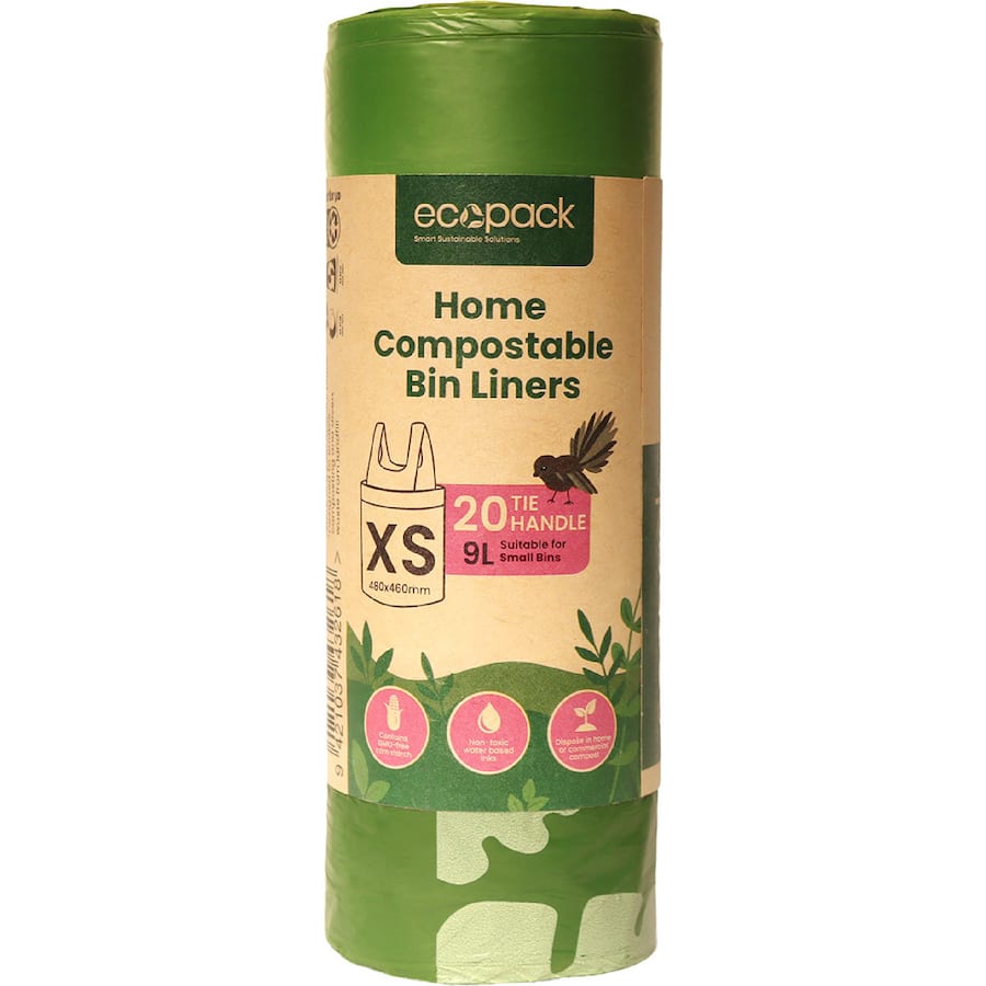 Ecopack Compostable Bin Liners Xs 9l 20pack
