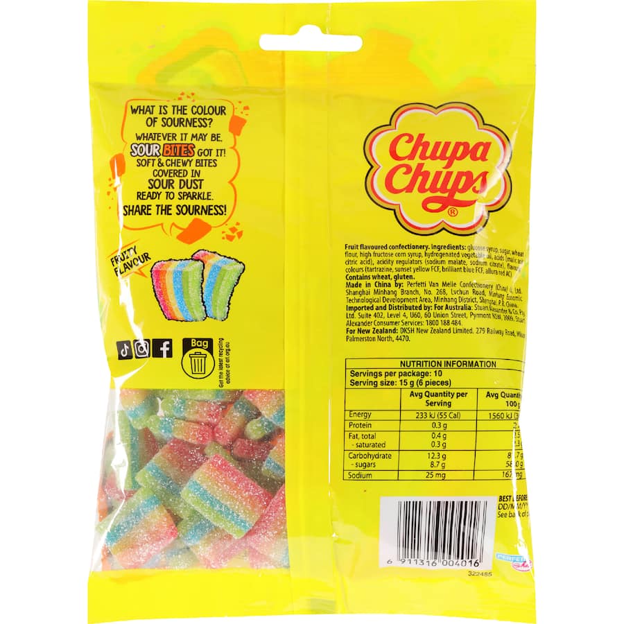 Chupa Chups Sweets Sour Bites 150g