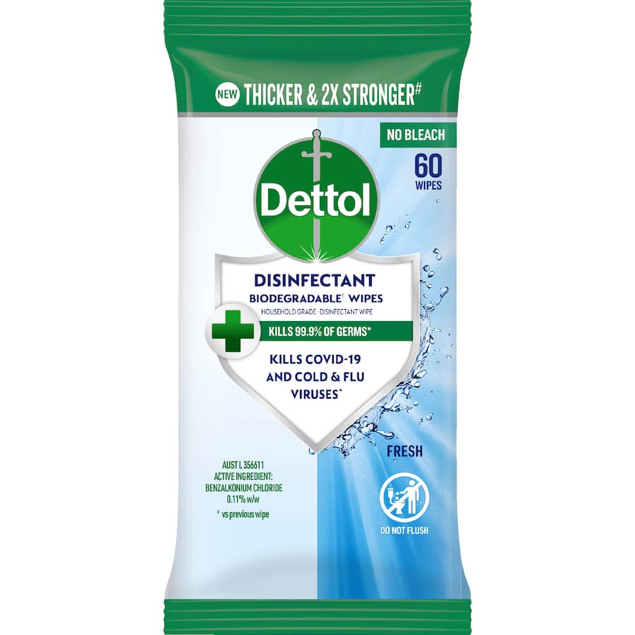 Dettol Disinfectant Wipes Fresh 60pack