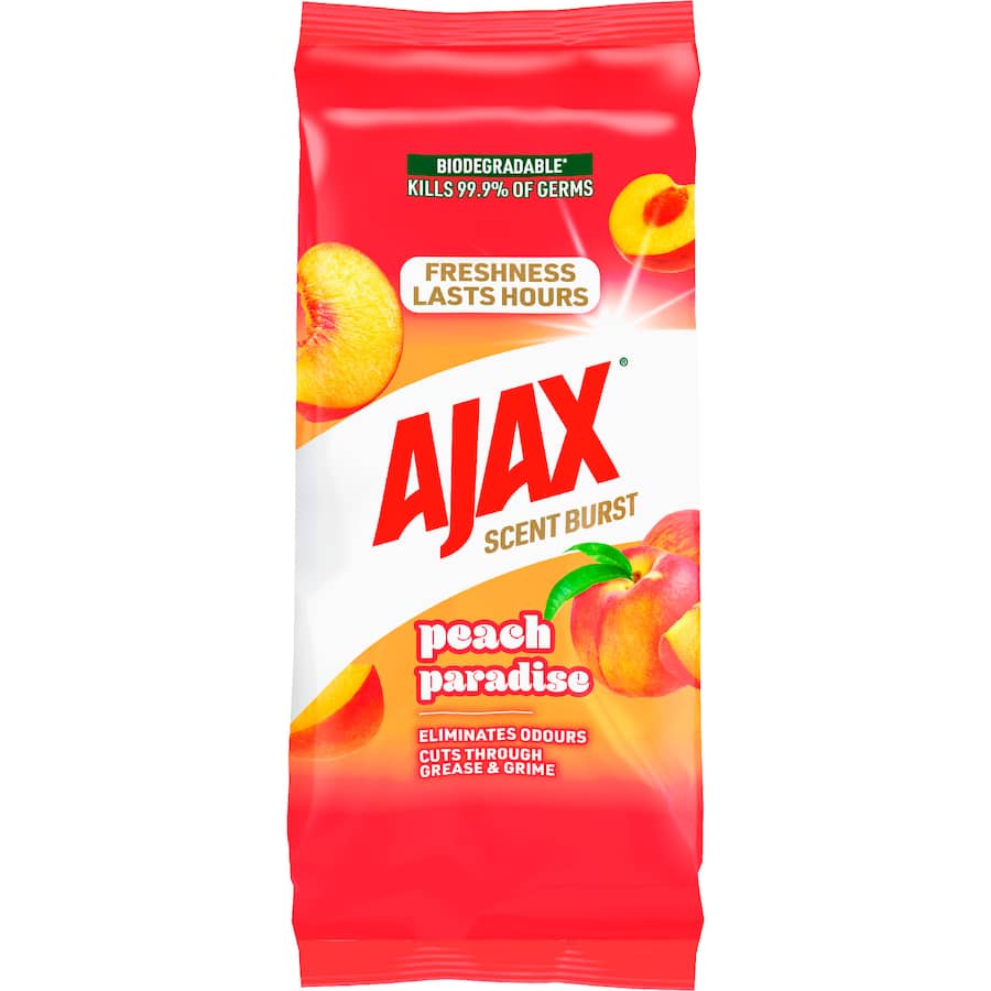 Ajax Cleaning Wipes Peach 90 pack