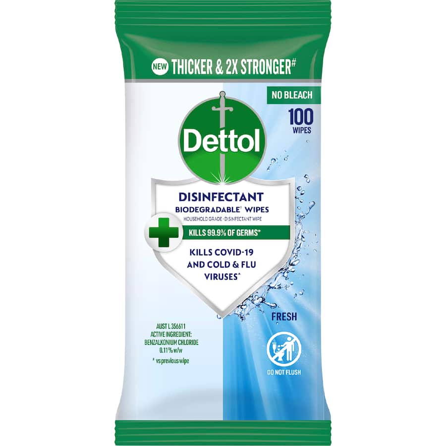 Dettol Disinfectant Wipes Fresh 100pack