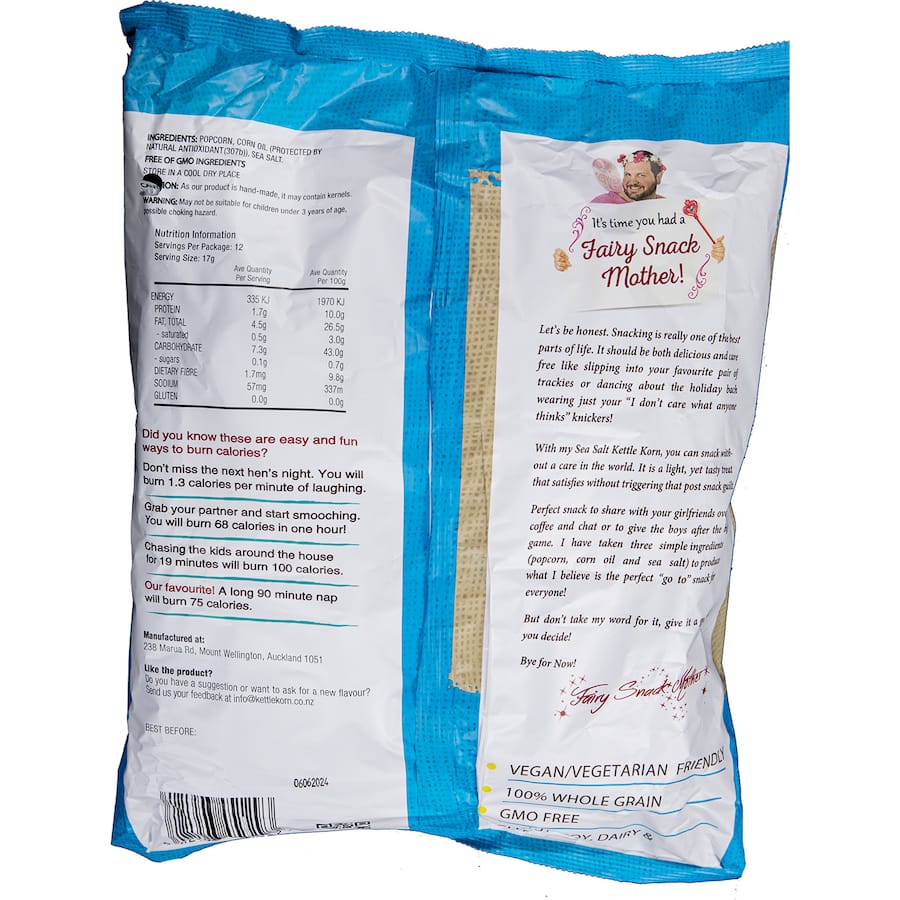 NZ Kettle Korn Popcorn Sea Salt Multipack 204g